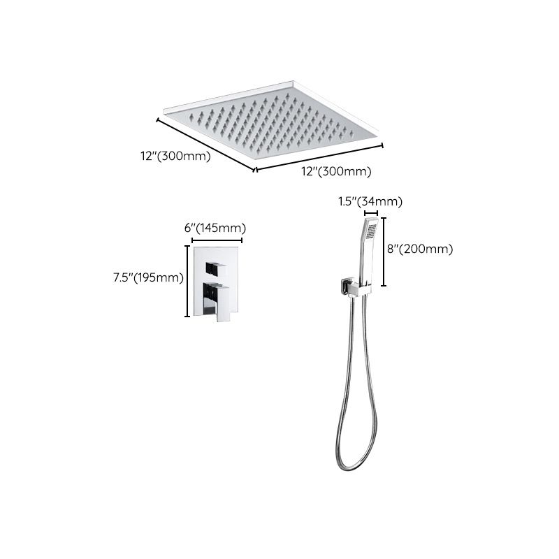 Modern Shower System Brass Adjustable Spray Pattern Ceiling Mounted Shower Combo