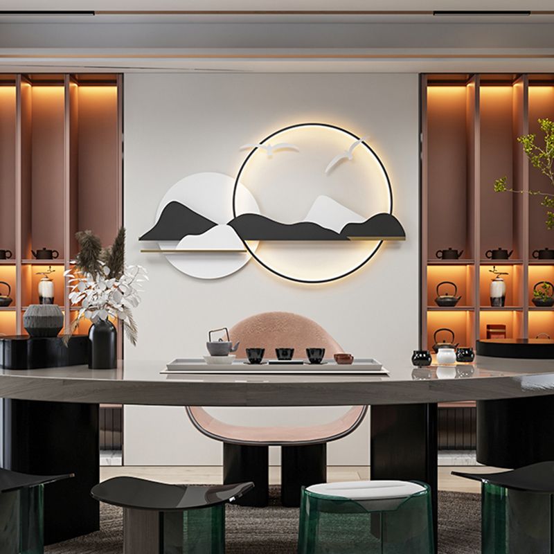 Ligera de pared de vidrio de estilo de pared redonda de 2 luces de 2 luces en blanco, verde y naranja