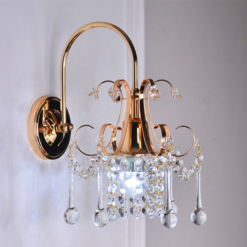 Moderne Kristallwandleuchten gold bewaffnete Wand montiertes Licht für Wohnzimmer