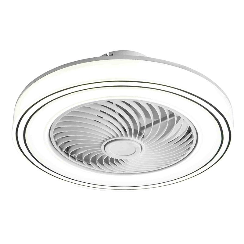 Kreisförmige Kinderschlafzimmer Deckenventilator Beleuchtung Acryl -Makkaron -LED Semi Flush Mount