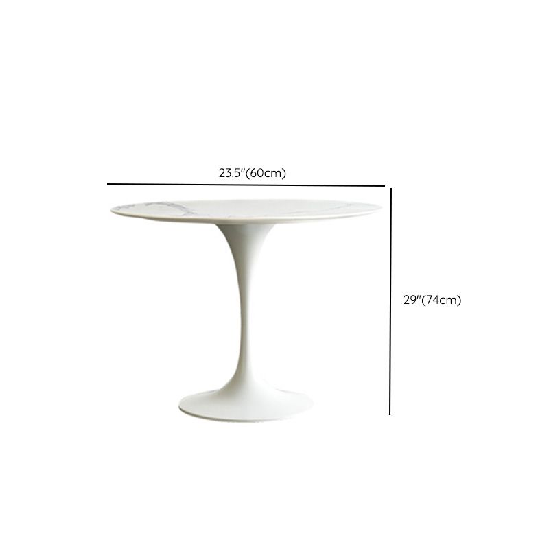 Modern Round Table Sintered Stone Table with Metal Legs for Home