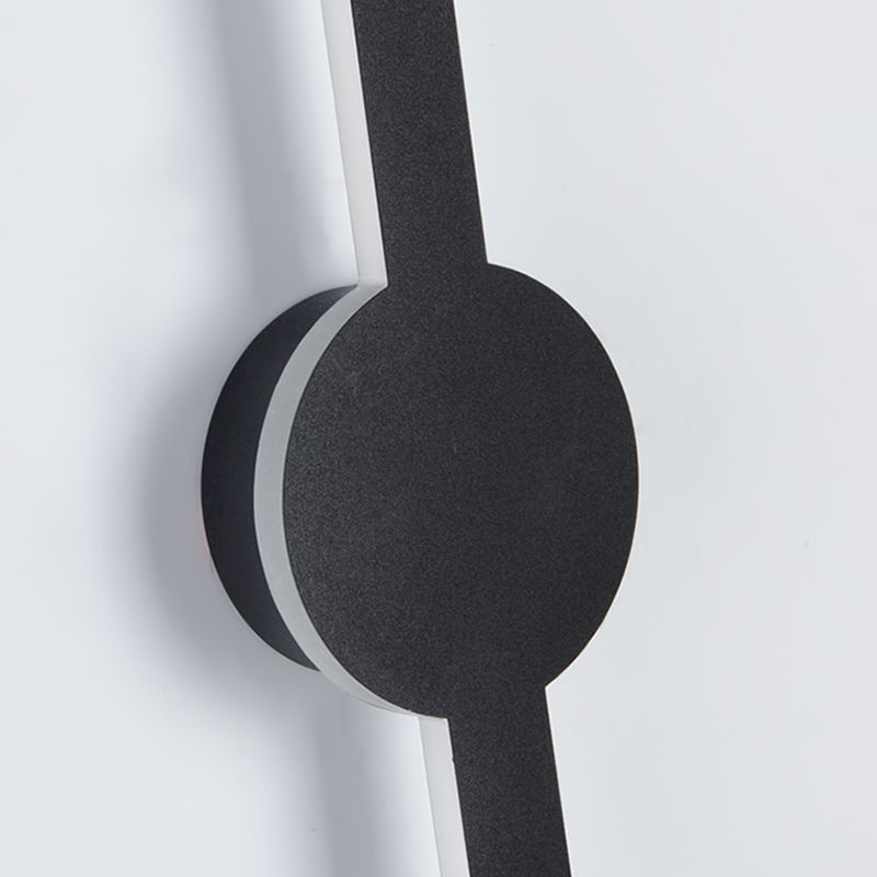 Forme linéaire Mur en métal Gamique de style moderne Lumière de mur de lumière unique en noir