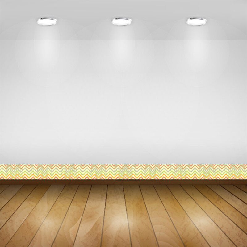 Chevron Pattern Wallpaper Border Yellow PVC Wall Covering, Peel and Paste, 6.5' x 4"