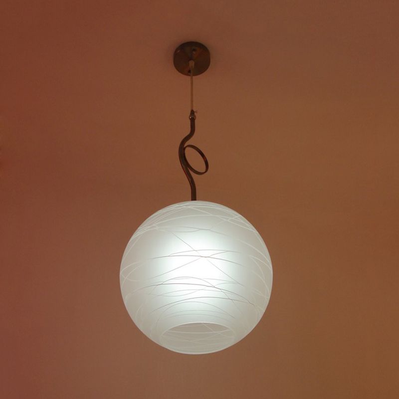 Global Hanging Light Kit moderne strukturierte weiße Glas 1 Glühbirnenschlafzimmer Deckenlampe