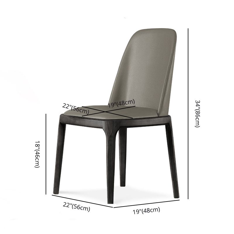 Nordic Style Side Solid Dining Room Chair Leather Parsons Chair for Home Use