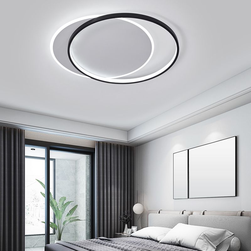 Double Ring LED Ceiling Light Fixtures Modern Flush Mount Light for Living Room