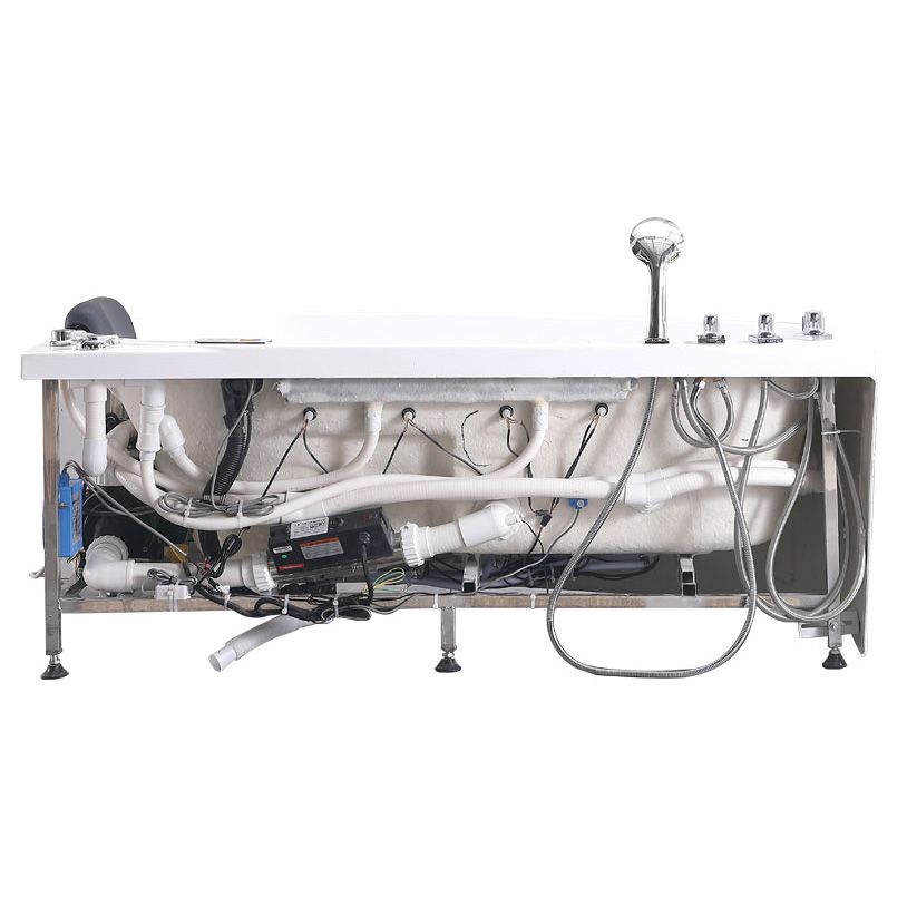 Corner Acrylic Bathroom Bath Tub Modern Back to Wall Soaking Tub
