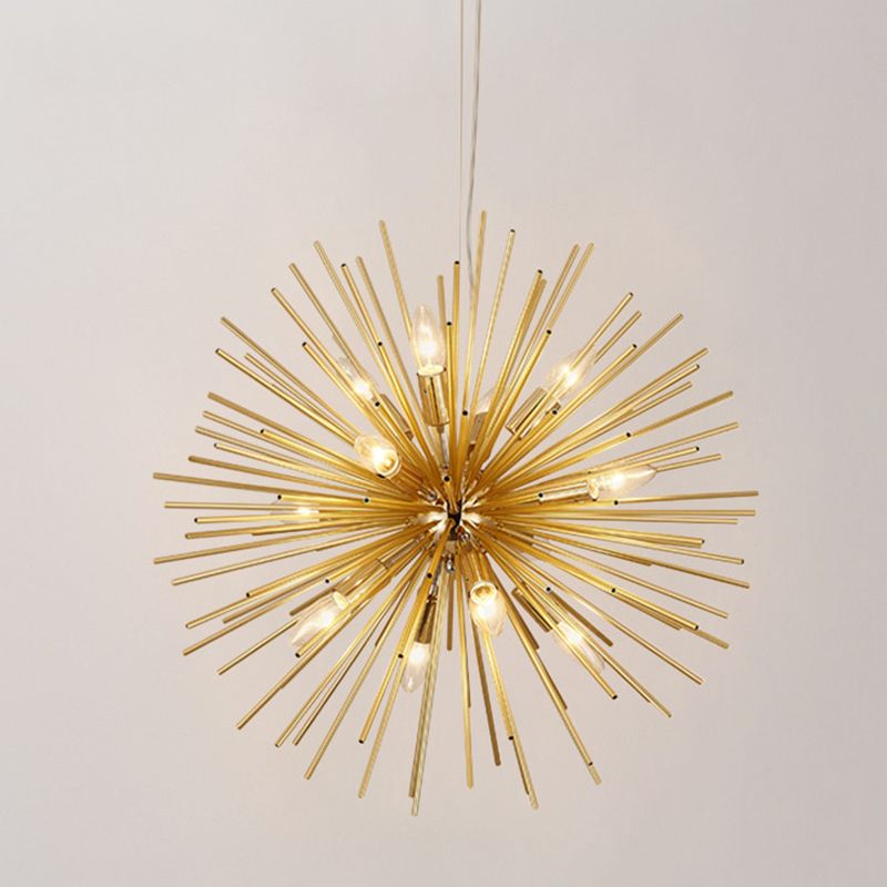 Simplicità post-moderna a 12 luci lampadario in alluminio dorato in alluminio a forma di lampada a sospensione creativa a forma di ristorante per il ristorante