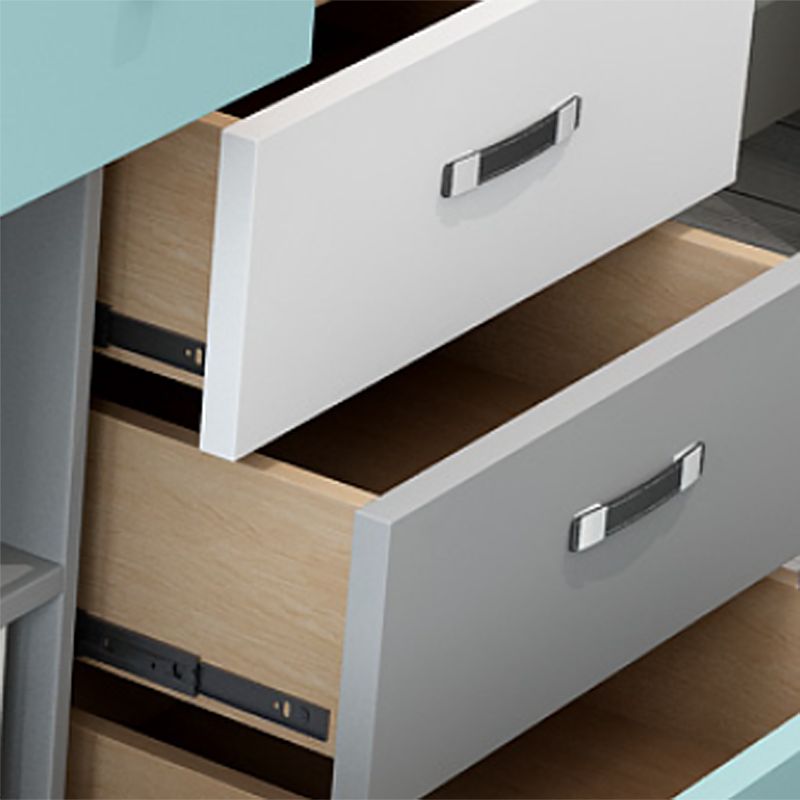 Wooden Flip-top Vanity Set Modern Natural Vanity Desk with Drawers