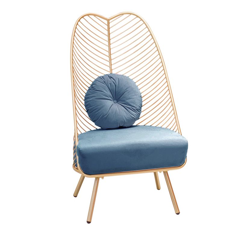 Glam 23.6" Wide Pillow Back Metal Frame 4 Legs Armless Chair