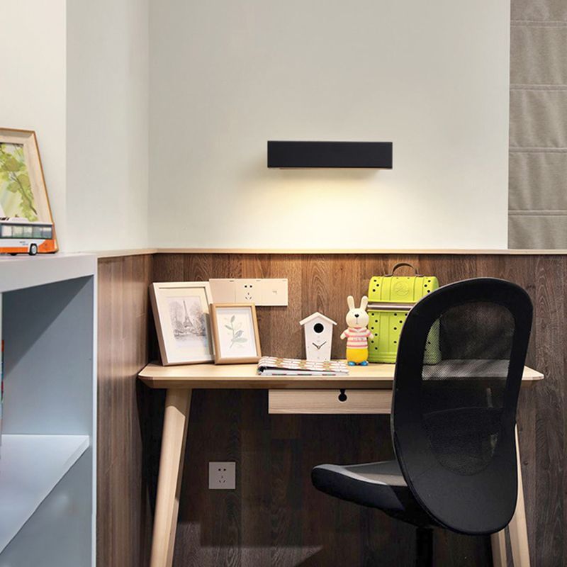 Modern Creative LED Rotatable Wall Lamp Wrought Iron Rectangular Wall Light with Acrylic Shade