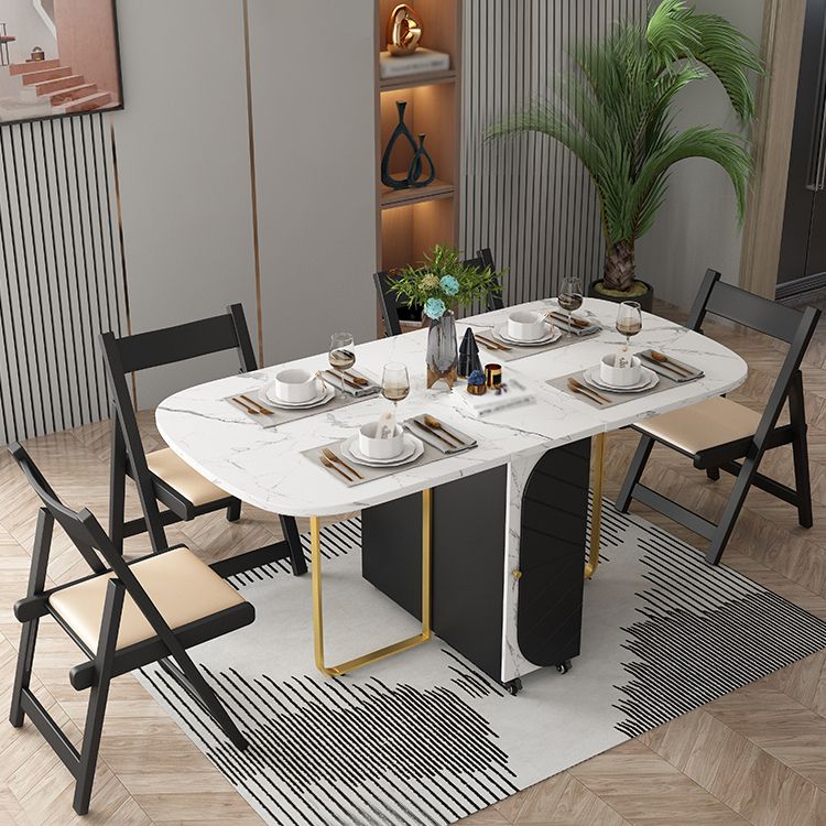 Zeitgenössische Drop-Leaf-Esszimmerkollektion, ovale Möbel, 15" L x 31,5" B x 29,5" H