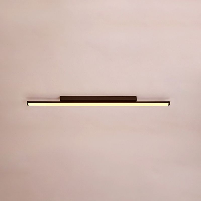 Acrylic Black LED Ceiling Light in Modern Minimalist Style Aluminium Linear Flush Mount