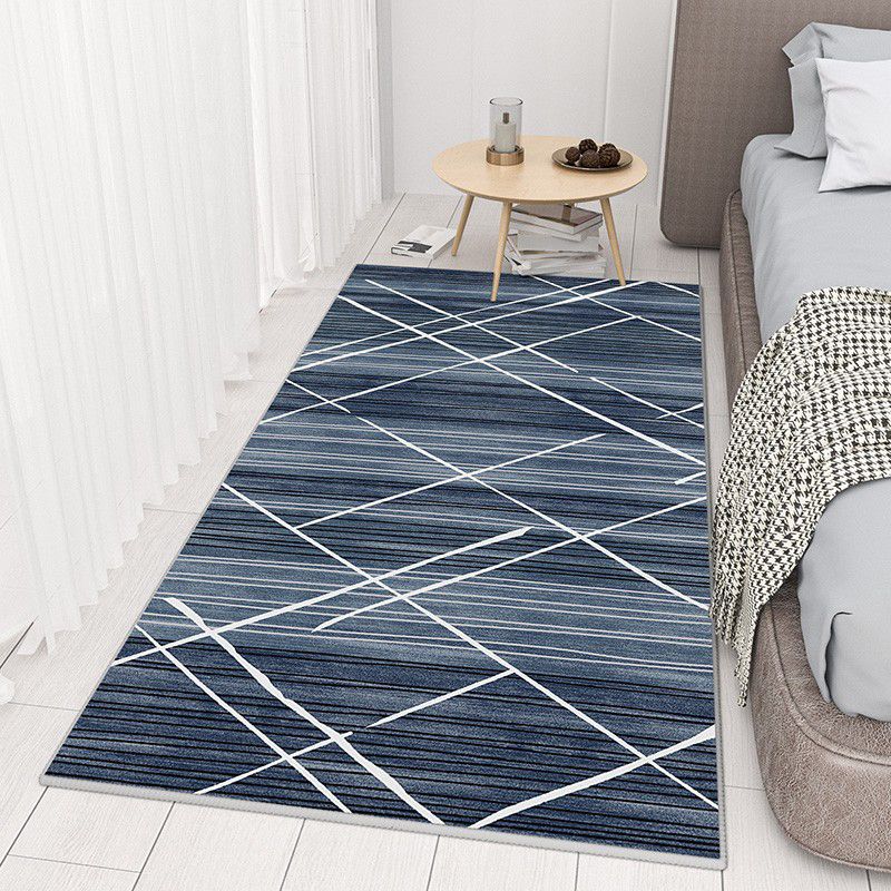 Donkergroene moderne tapijten polyester lijn tapijt vlekbestendig tapijt voor woonkamer