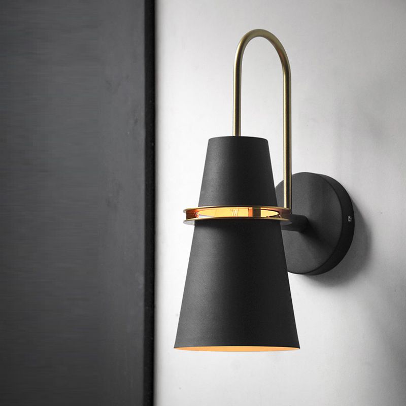 Single Cone Wall Mounted Sconce Modernism Metal Wall Light Sconces