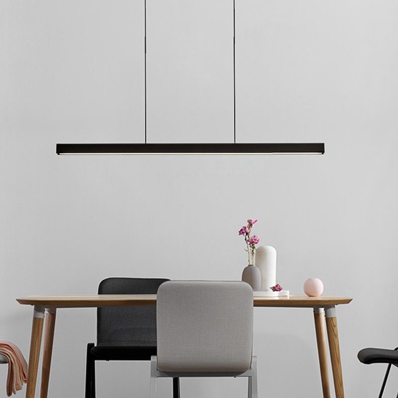 Lámpara de 1 cabeza de lámpara de la isla de metal moderna lámpara colgante de 1 cabeza lineal con sombra acrílica