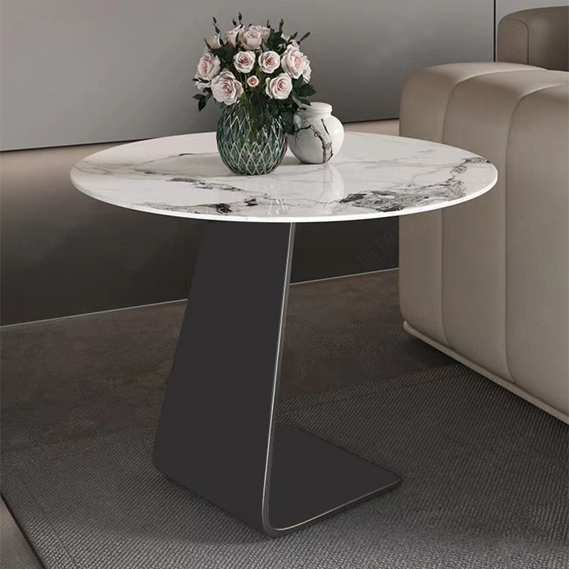 19"H Contemporary Corner Table Round Metal Accent Side Table