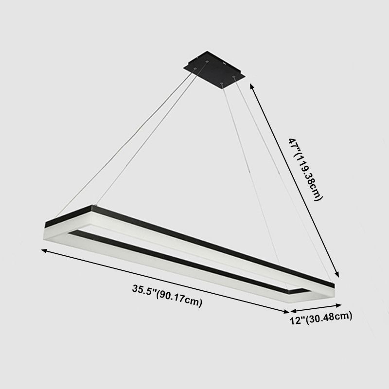 Nordic Modern Hanging Light Office LED Einfache Rechteck -Anhängerleuchte