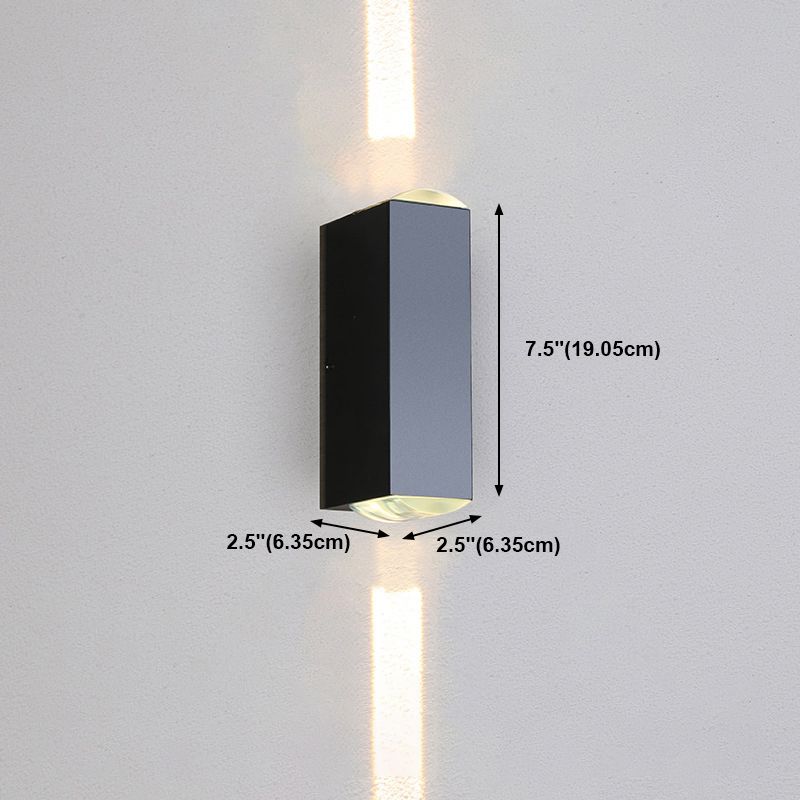 Modern Style Rectangular Wall Light Sconces Metal Multi Lights Wall Washer Sconce in Black