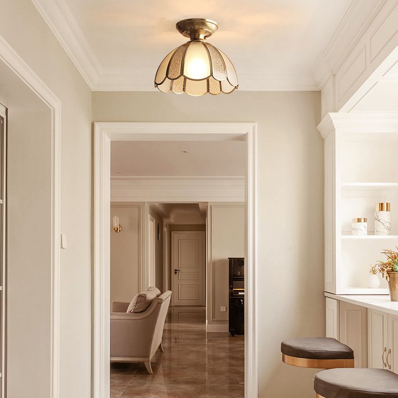 Glass Dome Semi Flush Plafond Light traditionnel Asle Plafond semi-clush
