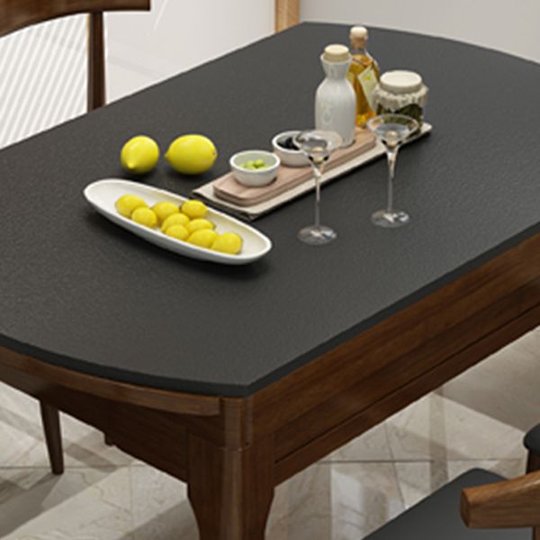 Stone Drop-Leaf Table Contemporary Style Dining Site Table with 4 Legs