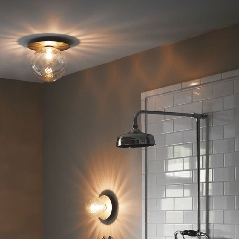 Traditional 1 - Light Globe Bath Lighting Solid Brass and Glass Bathroom Vanity Fixture