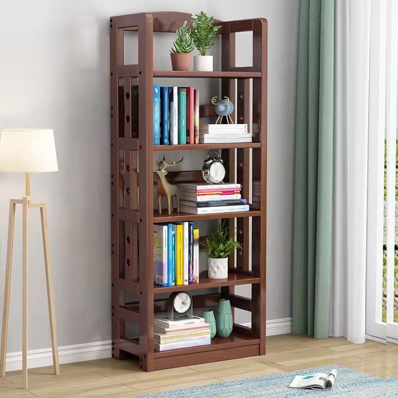 Modern Open Back Standard Bookshelf Wooden Bookcase with Shelves for Study Room