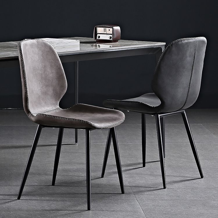 Metal industrial que cena la silla lateral sin brazos del Wingback del comedor de la silla lateral