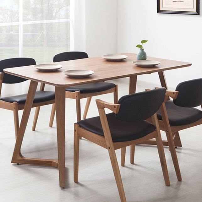 Rectangle Double Pedestal Table Modern Pine Solid Wood Dining Site Table