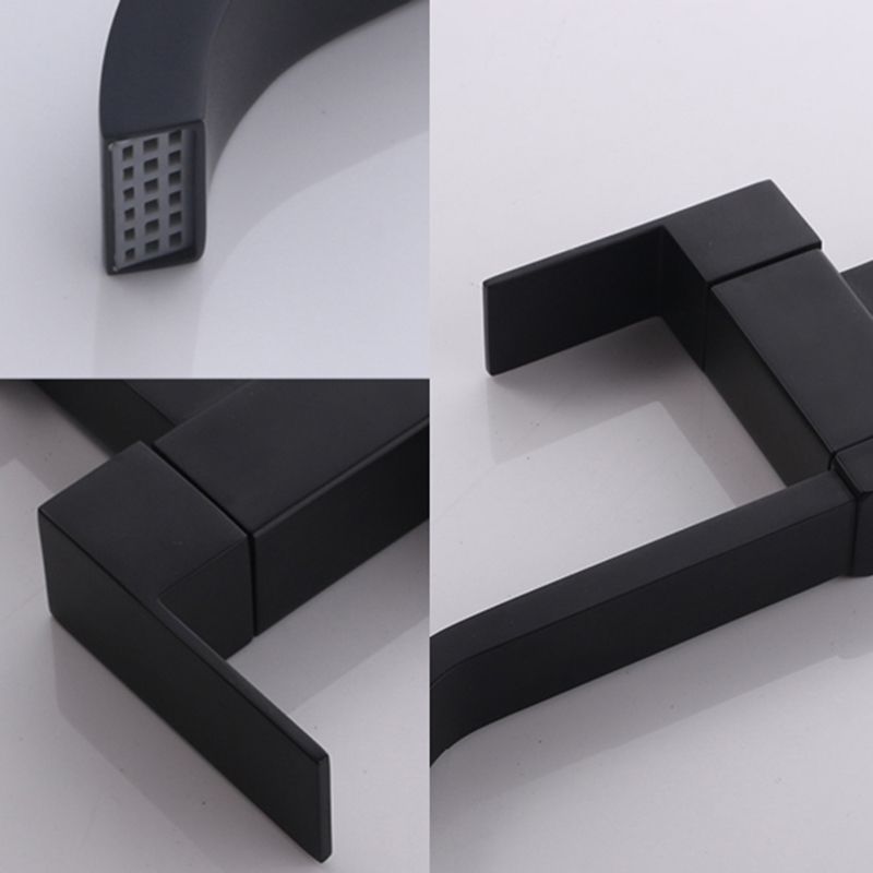 Contemporary Wall Mounted Bathroom Faucet Lever Handles Low Arc Rotatable Brass Faucet