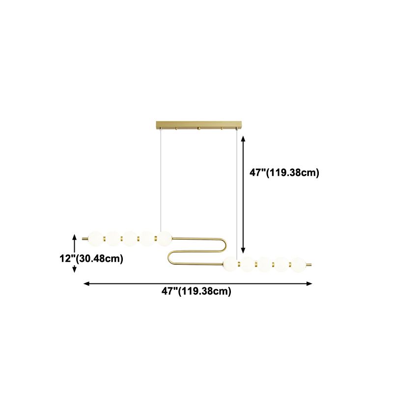Modern Style Spherical Shape Island Lights Glass 8 Light Island Lighting in Gold
