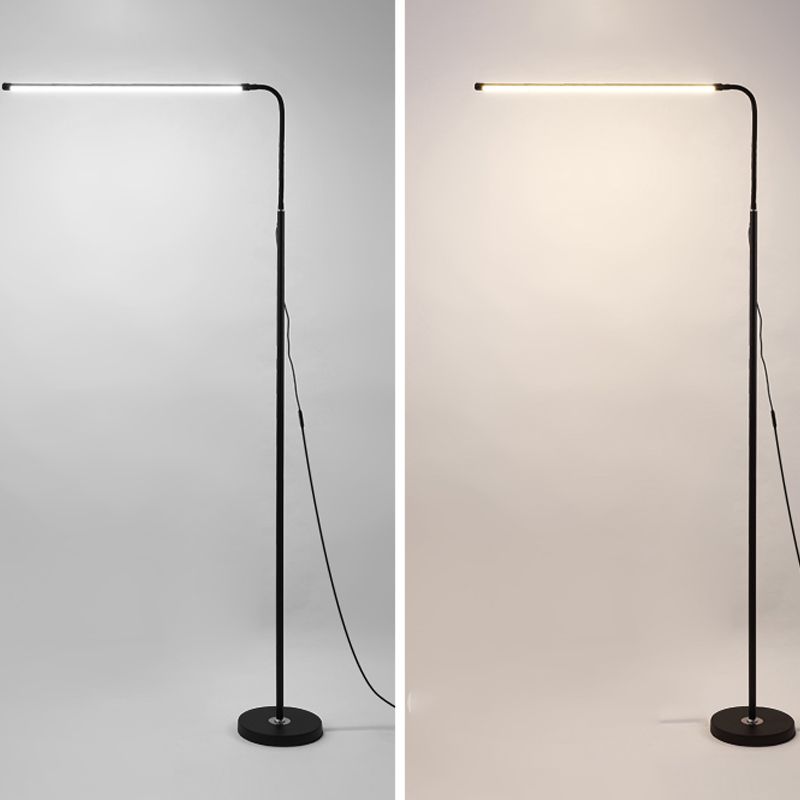 Modern Linear Shape Floor Lamp Metal 1-Light Floor Lamp in Black