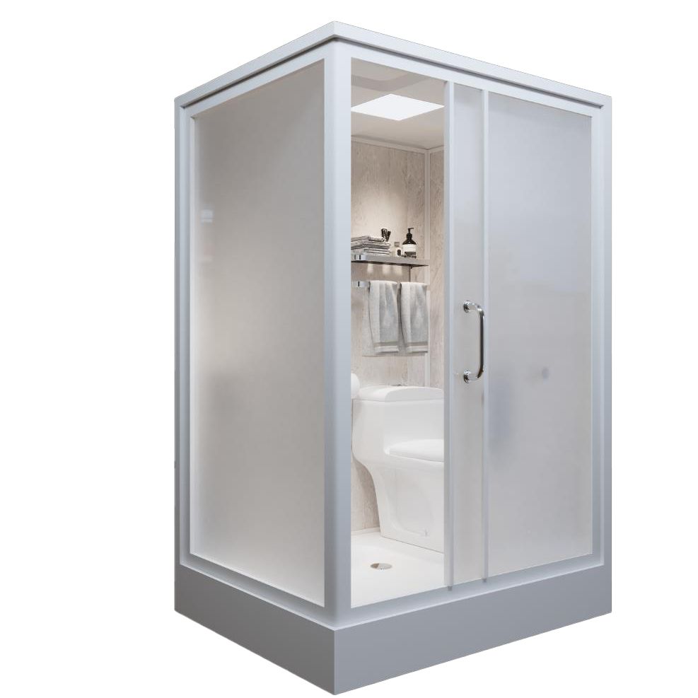 Rectangle Tempered Glass Shower Stall Semi-Frameless Shower Stall