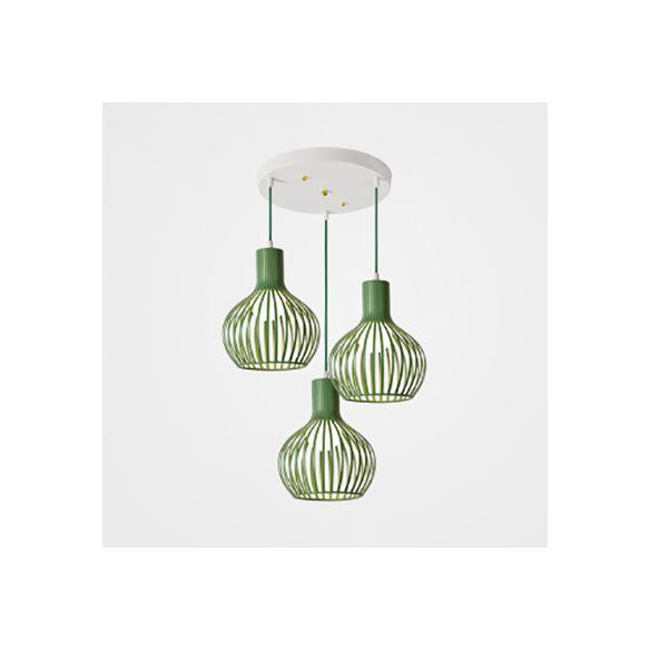 3 bulbos iluminación de techo con tono de cúpula de cúpula comedor industrial de metal luz colgante en gris/rosa