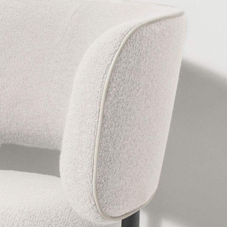 Fauteuils de salle à manger modernes Fauteuils rembourrés à dossier ouvert avec pieds en métal