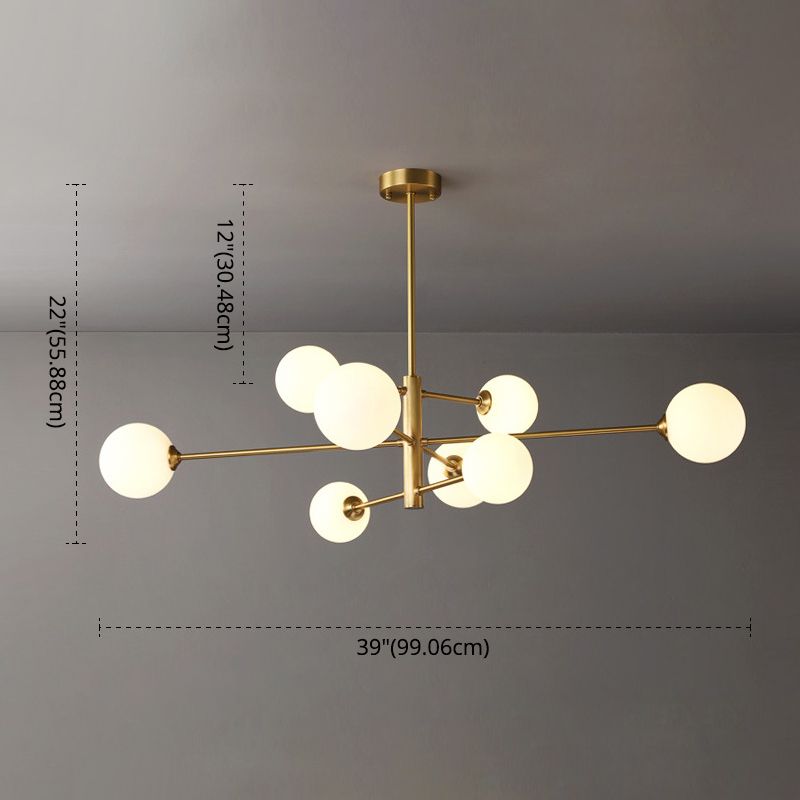 Lumo lampadario a forma di globo in vetro Flaccura illuminata moderna a soffitto a sospensione bianca