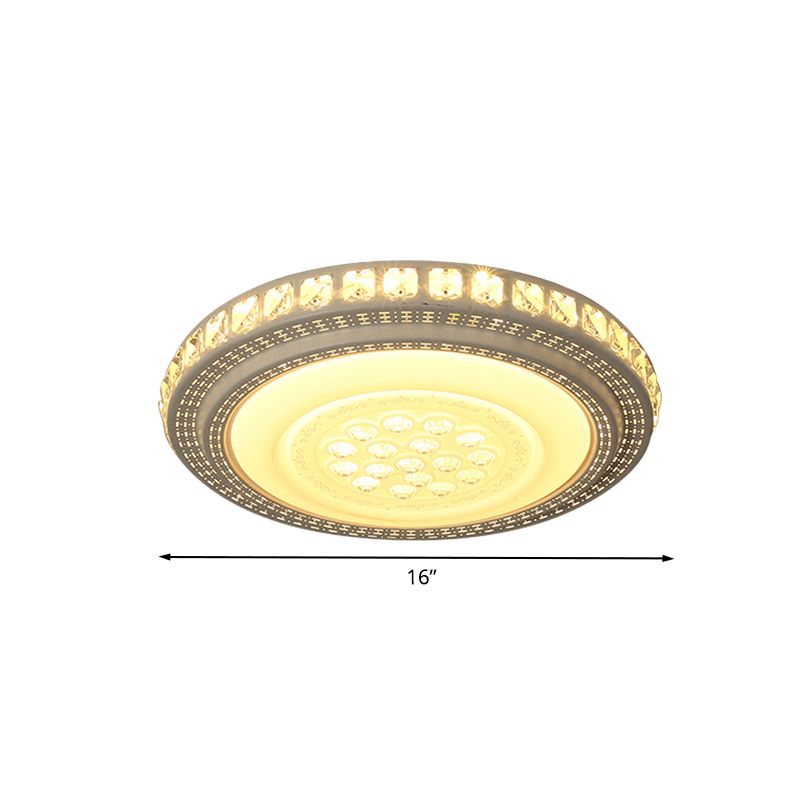Kristallblock-Rund-/Quadrat-Unterputzleuchte, einfache weiße LED-Deckenleuchte für Schlafzimmer