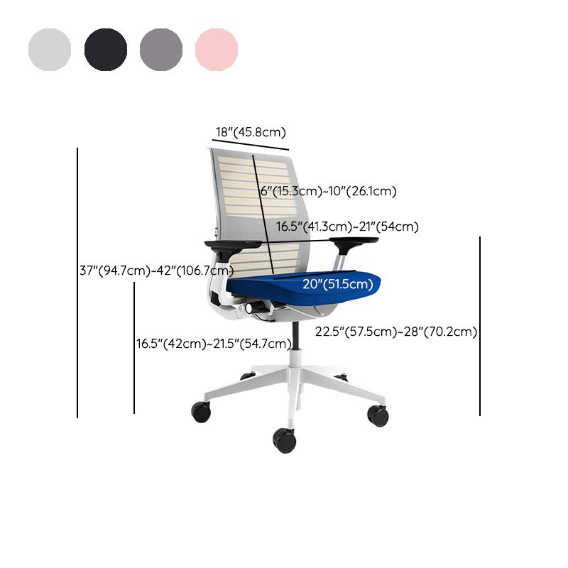 Removable Arms Chair Adjustable Seat Height Swivel Chair with Wheels