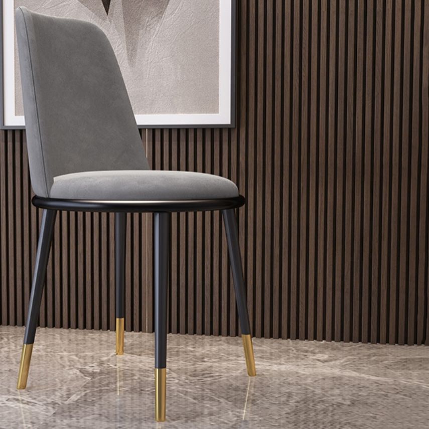 Sillas laterales de estilo nórdico, sillas sin brazos con patas de metal para cocina