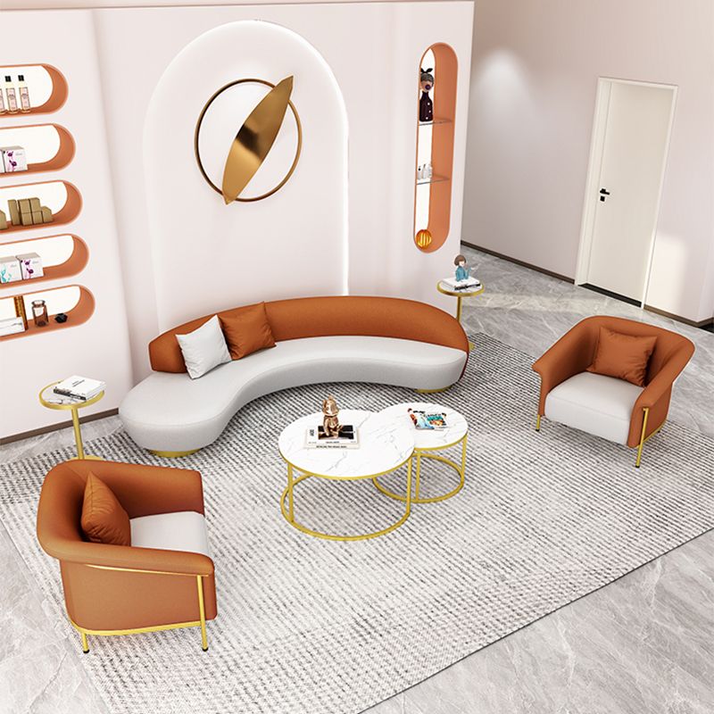 Contemporary Curved Sofa Armless Sofa for Living Room, Apartment