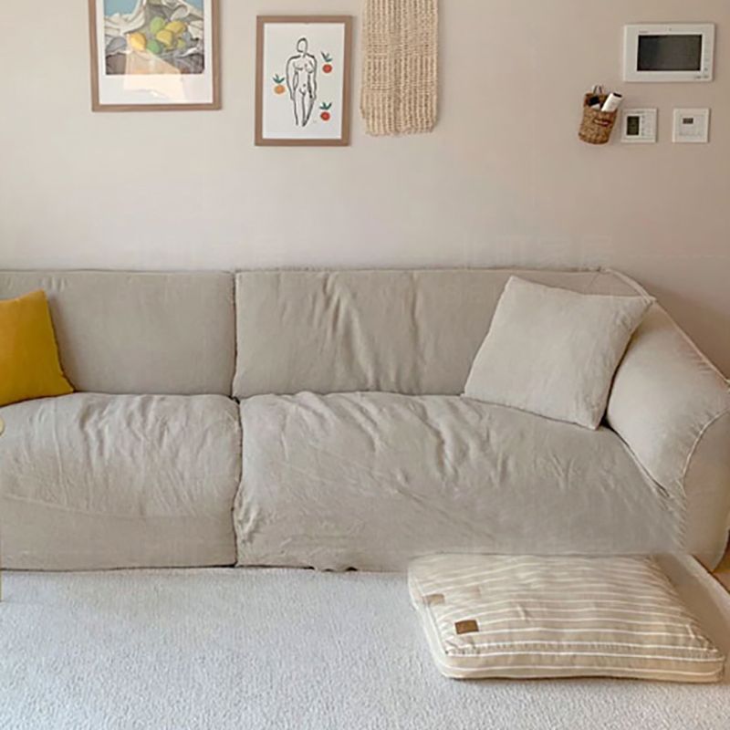 Divano moderno di lino da 38,5 "W divano braccio top cuscino per soggiorno