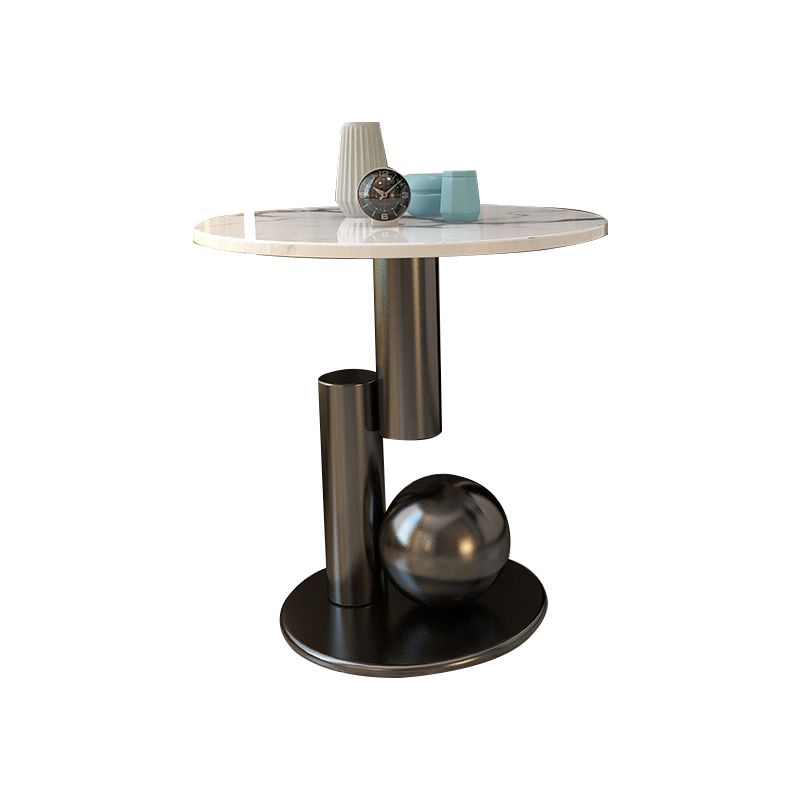 Pedestal 1 Single Coffee Table Modern Stone Round Cocktail Table