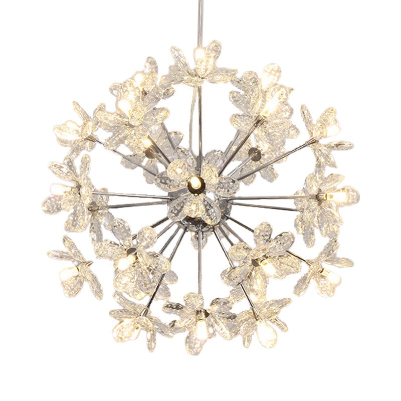 Starburst Deckenleuchte zeitgenössischer Kristall 18/24/32 Köpfe Chrom/Gold Kronleuchter Anhänger Licht, 18 "/19.5"/23 "breit