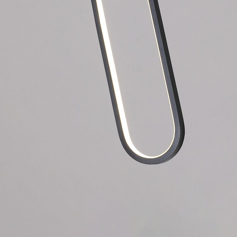 Black Geometric LED Pendant Light in Modern Concise Style Aluminium Hanging Lamp with Acrylic Shade