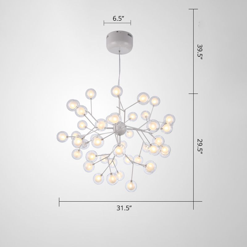Minimalist Molecule Chandelier Double Glass Living Room Suspension Lighting Fixture