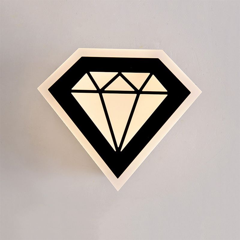 Lampada da parete da letto con diamante acrilico Light a LED contemporaneo Lampada di pane sconde in luce calda/bianca