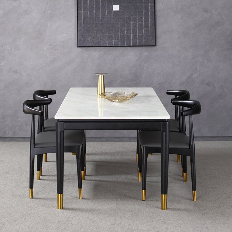 Silla lateral interior escandinava Silla de comedor tapizada con respaldo abierto de madera