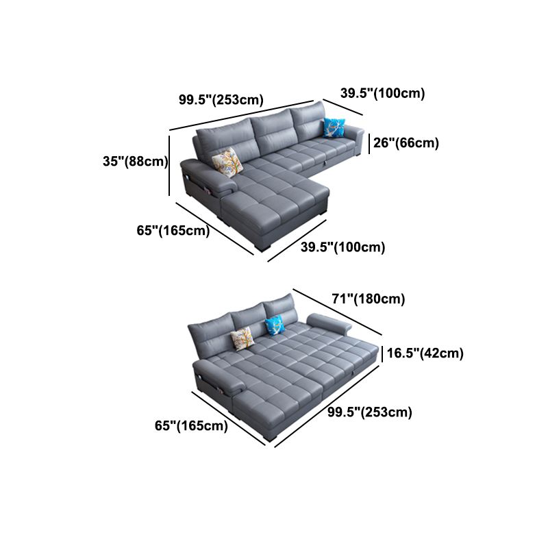 Tufted Back Faux Leather Stain-Resistant Furniture Sectionals