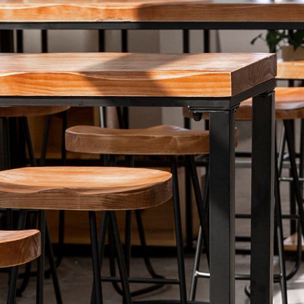 Modern Solid Wood Bar Table Rectangle Dining Table for Kitchen Living Room Coffee Room