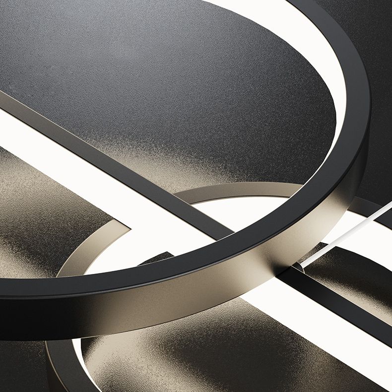 43.3" Length Minimalism LED Island Light Spotlight Design Nordic Style Aluminum Geometric Lines Hanging Light for Dining Room